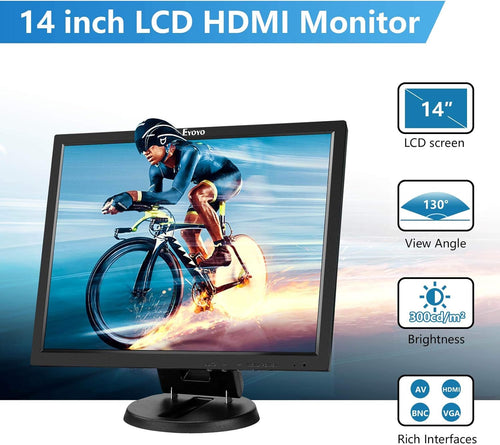 14 inch LCD HDMI Monitor with Built-in Speakers and Remote D506612