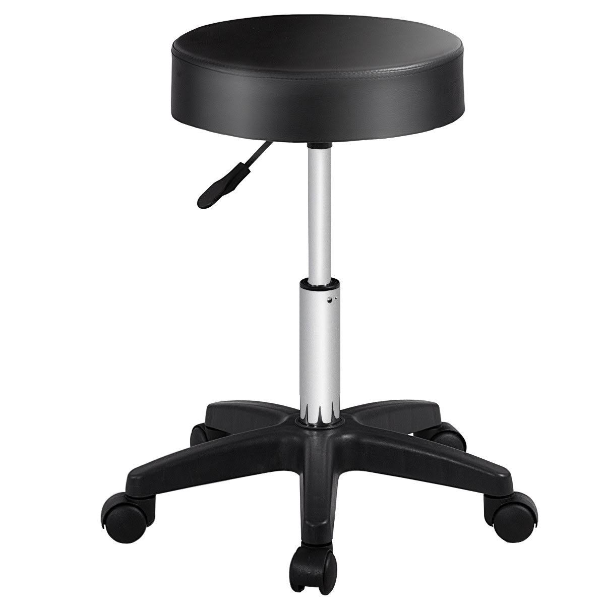 Adjustable Hydraulic Rolling Swivel Massage Bar Stool Black N23396