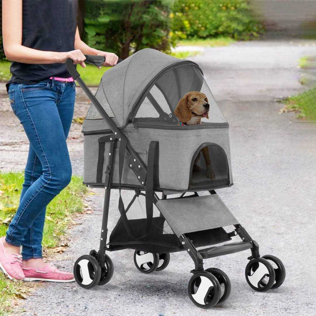3-in-1 Pet Stroller with Detachable Carrier & Cup Holder V796430