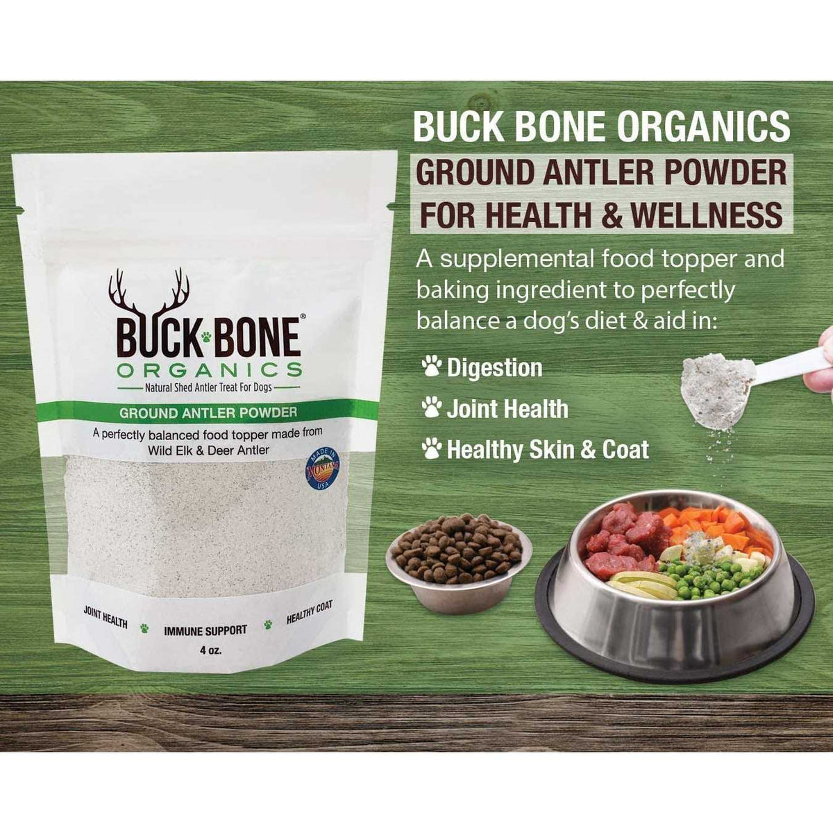 Ground Wild Elk and Deer Antler Powder for Dogs D74588