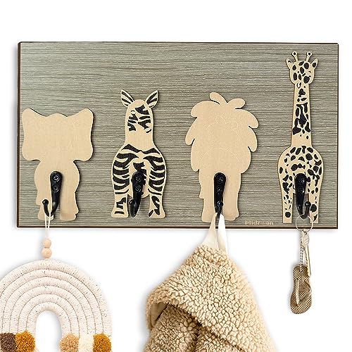 Tiger Wooden Animal Coat Rack Wall Hooks A78197
