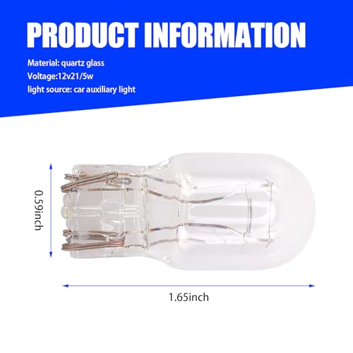 10 Car Brake Lights, 5W Double-wire Vehicle Turn Signal Tail Light Replacements, Universal Waterproof Automotive Lighting Accessories (White Light) U77825