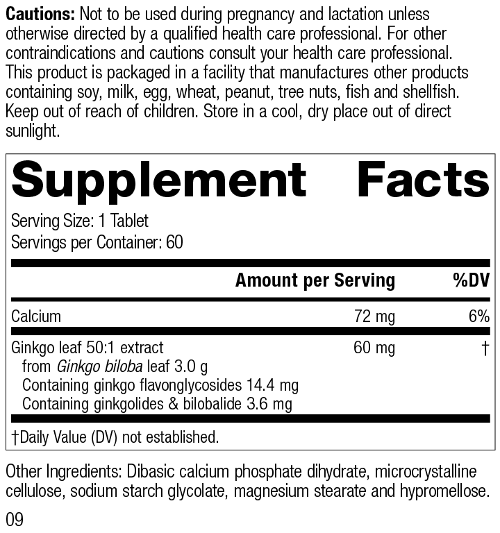 Ginkgo 60 Tablets D190
