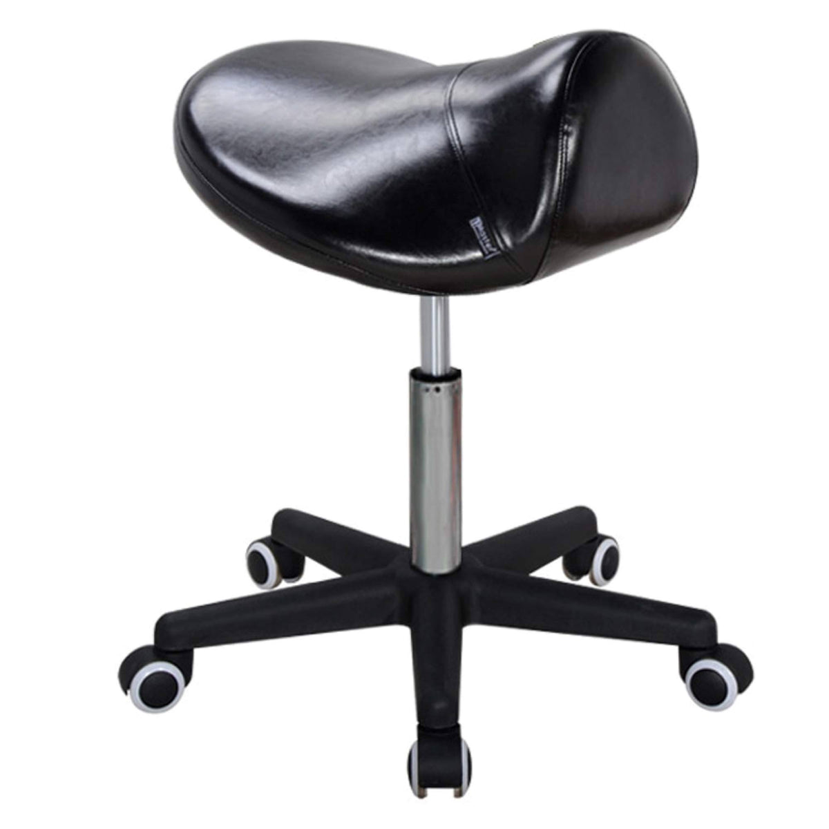 Black Ergonomic Swivel Rolling Hydraulic Saddle Stool X428