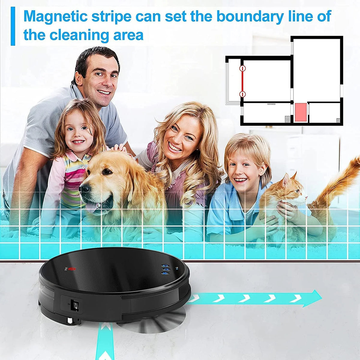 Robot Vacuum Cleaner and Mop, 160ml Water Tank, 3-in-1 V15260