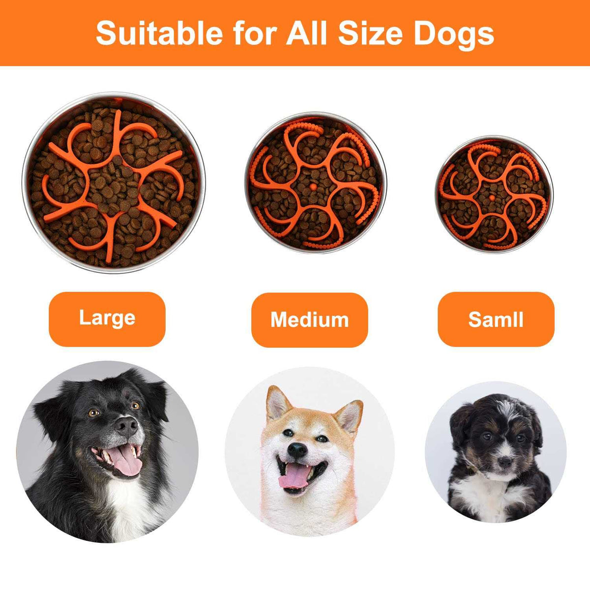 Silicone Spiral Slow Feeder Dog Bowl A7109