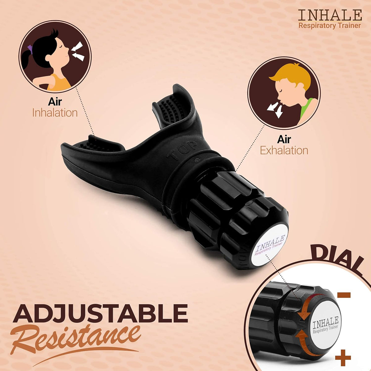 Compact Lung Exercise Device with Adjustable Resistance L293968