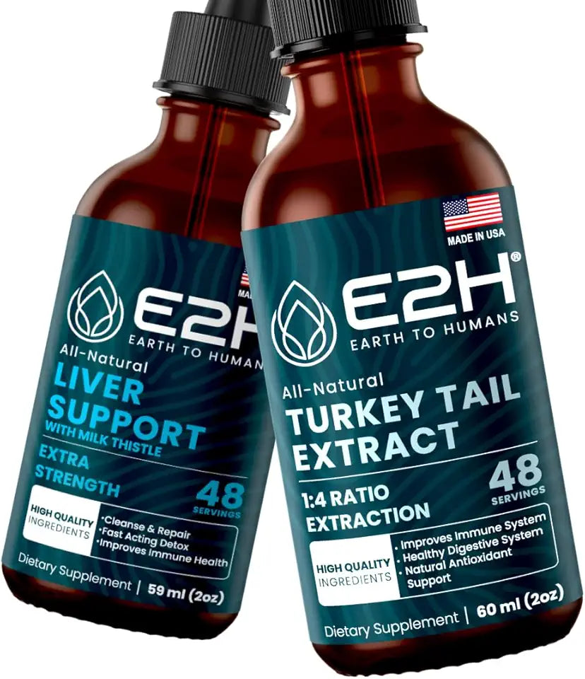 Liver Support Supplement and Turkey Tail Mushroom Extract 2 Fl Oz V65430