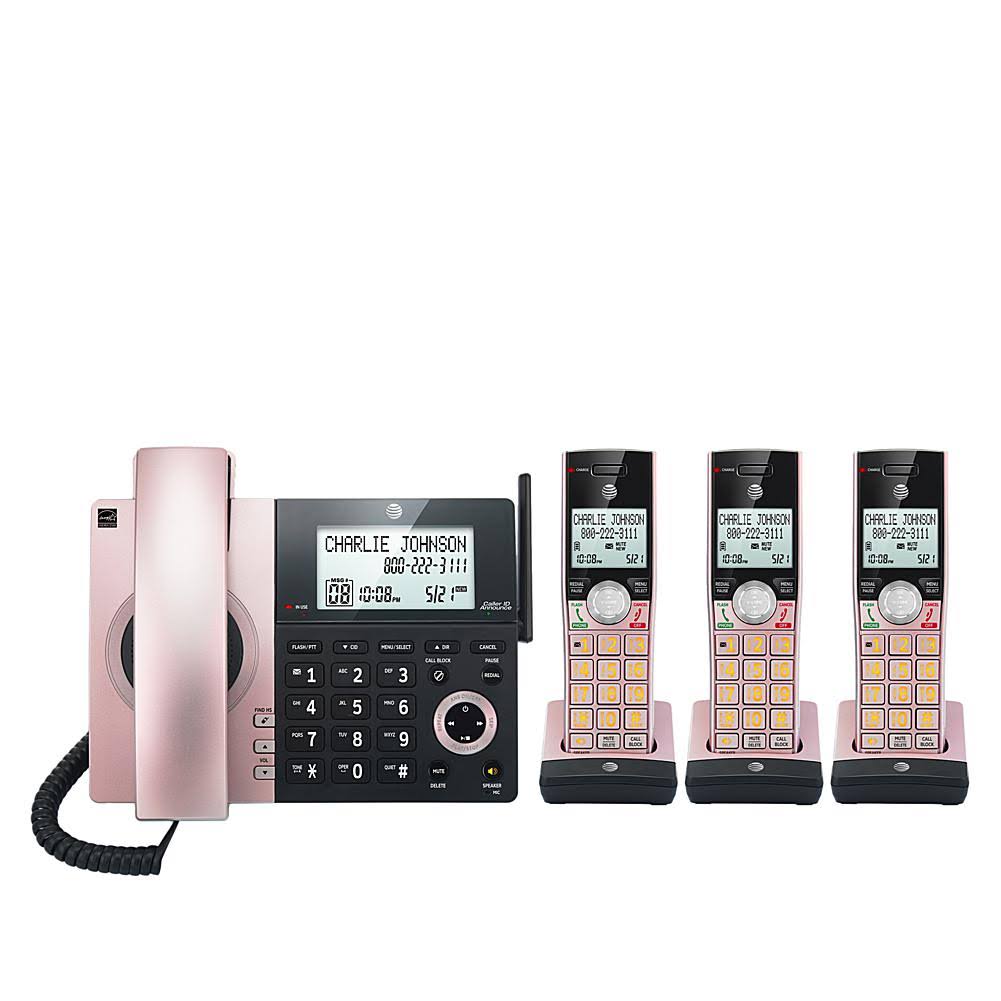 Expandable Corded/Cordless Phone with Smart Call Blocker, Silver/Black with 3 Handsets M158394