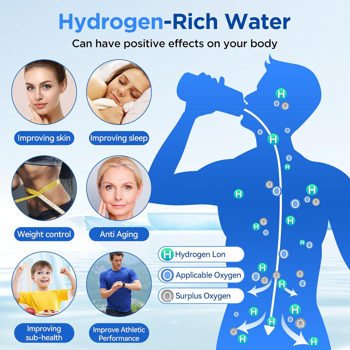 Silver Hydrogen Water Bottle A36987
