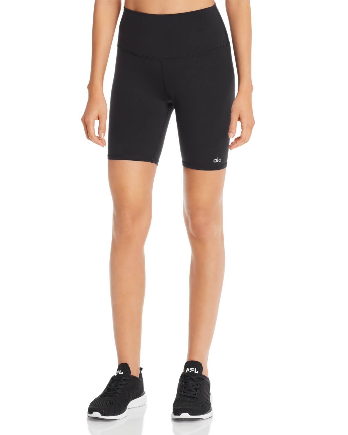 Black High Waist Biker Short P86901