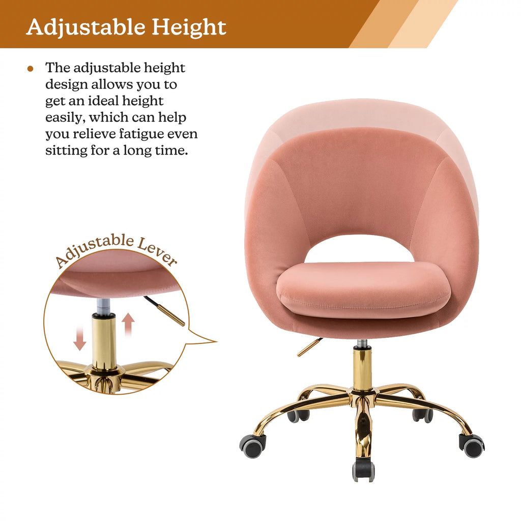 Pink Velvet Swivel Accent Chair R51501