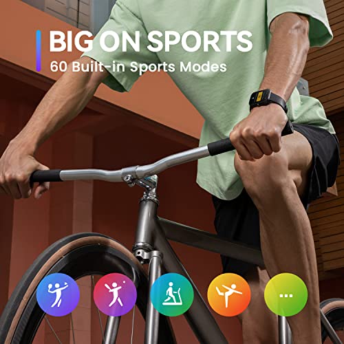 Black Smart Watch with 1.69 inch Display, 14-Day Battery Life, Blood Oxygen Heart Rate Monitor F228