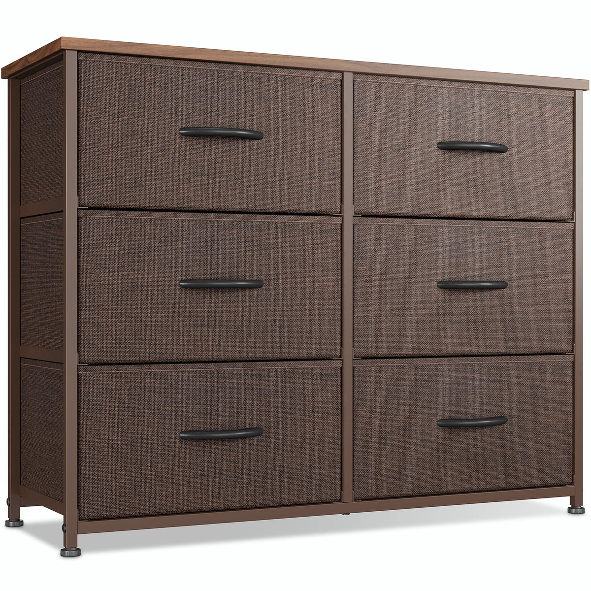 Black Grey 6 Drawer Dresser J2120