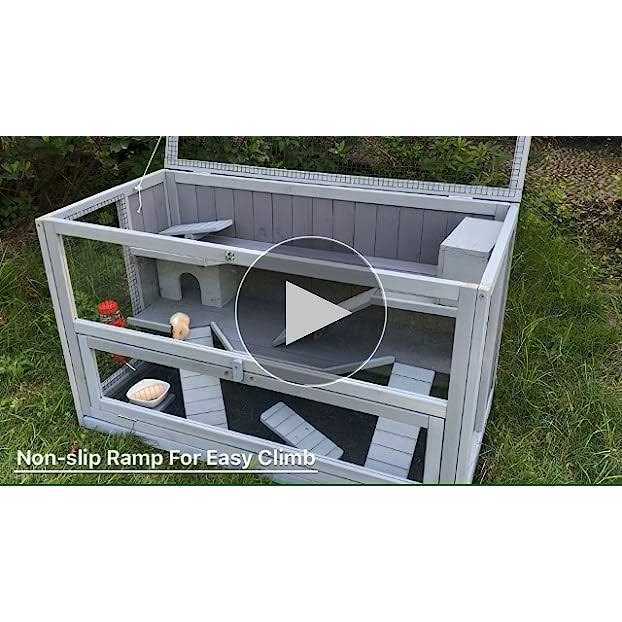 3 Levels Small Animal Cage with Chewing Toy, Food Bowl, Seesaw, Hideout and Plastic Tray F48365