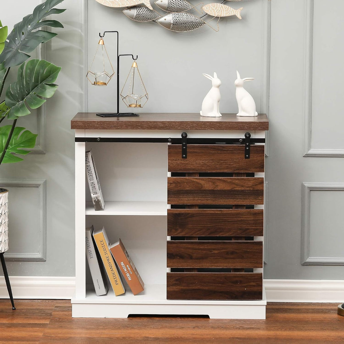 White 4 Drawer Wood Bathroom Floor Storage Cabinet S354359