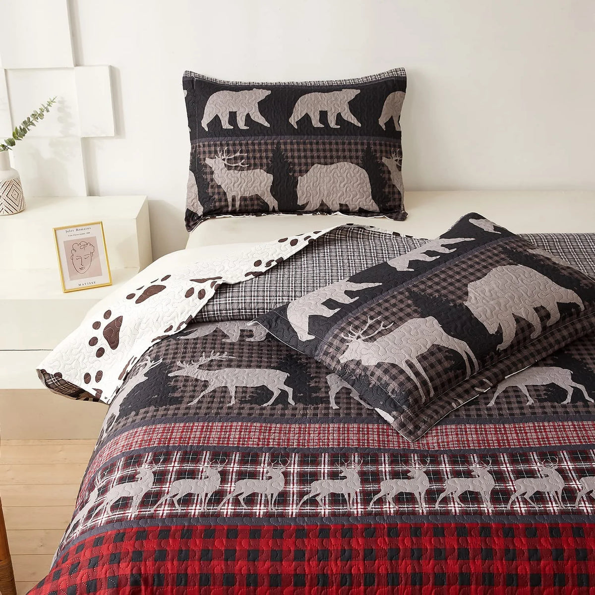 Queen Rustic Microfiber Quilt Set X1317