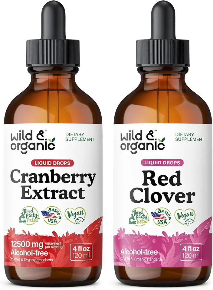 Cranberry Extract Tincture 4 fl oz & Red Clover Tincture 4 fl oz B4511