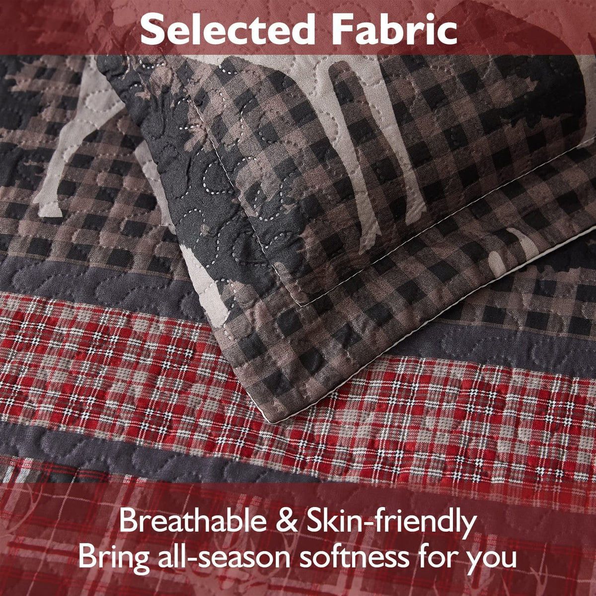 Queen Rustic Microfiber Quilt Set X1317