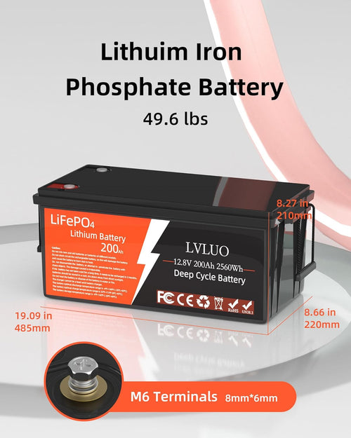 12v 200ah Lithium Deep Cycle Battery O7082