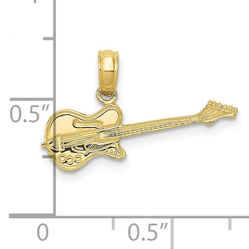 10K Yellow Gold Electric Guitar Pendant V196