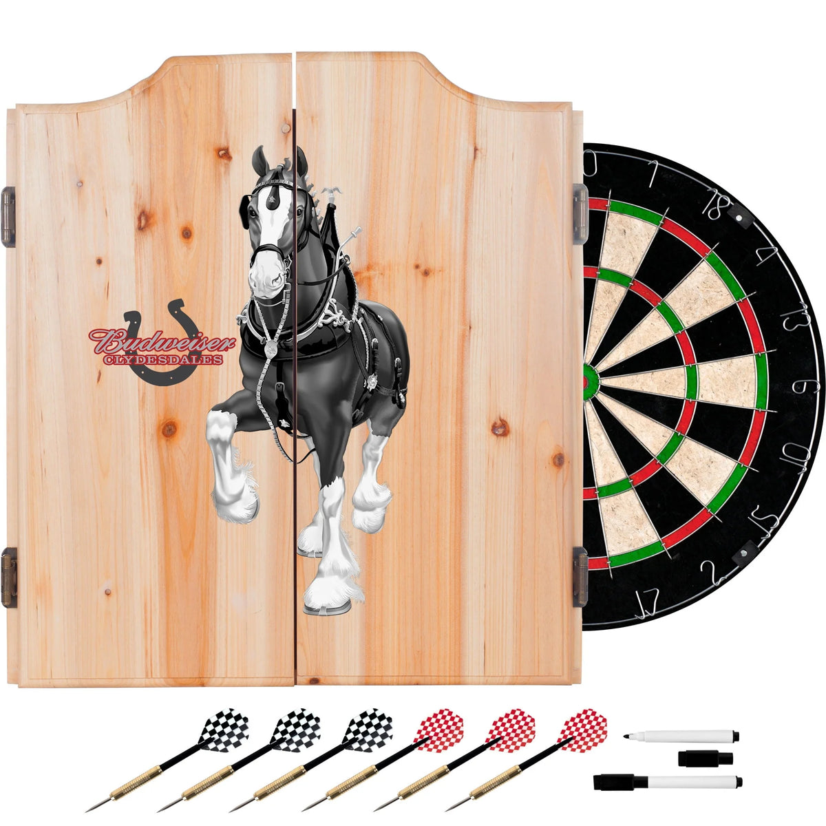 Dart Cabinet Set with Darts and Board C4267