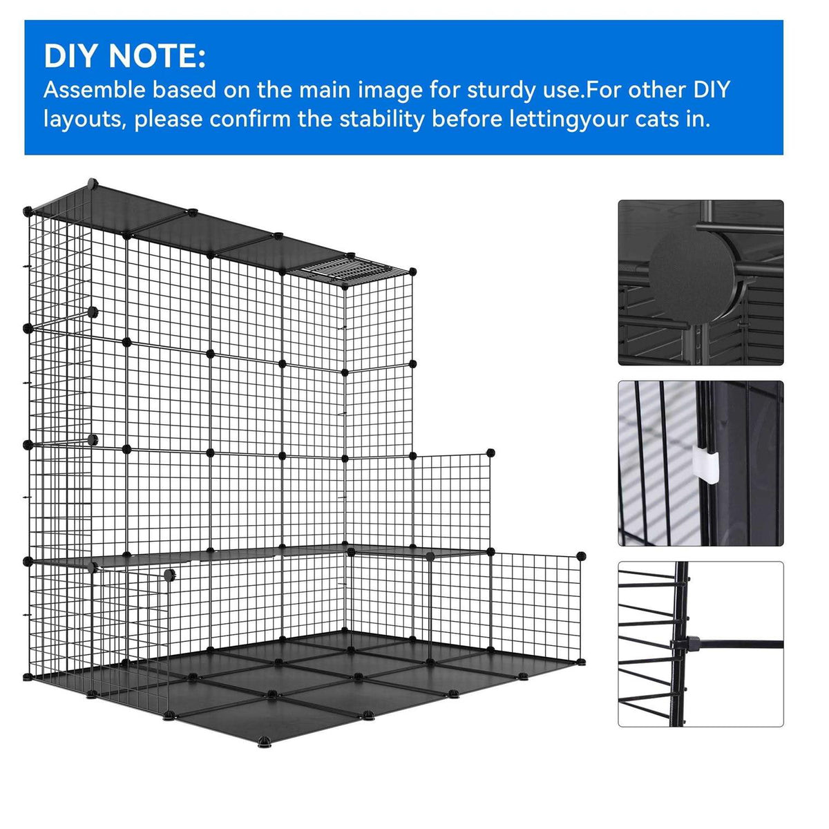 2-Tier Indoor Cat Cage Pet Playpen Y99519