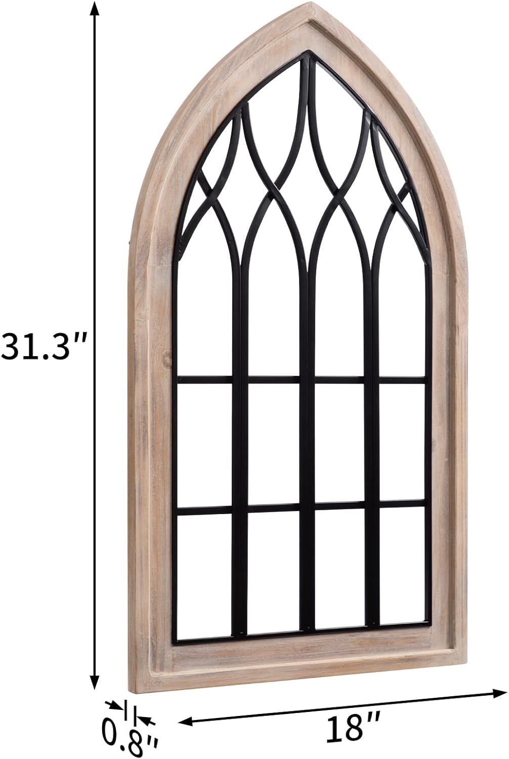 Arched Wood and Metal Rustic Window Frame V896