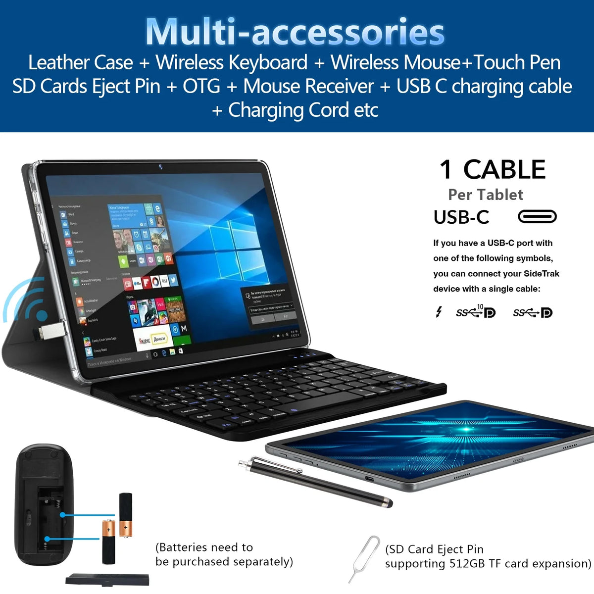 10.1 inch 128GB Android 12 Tablet with Keyboard J804110