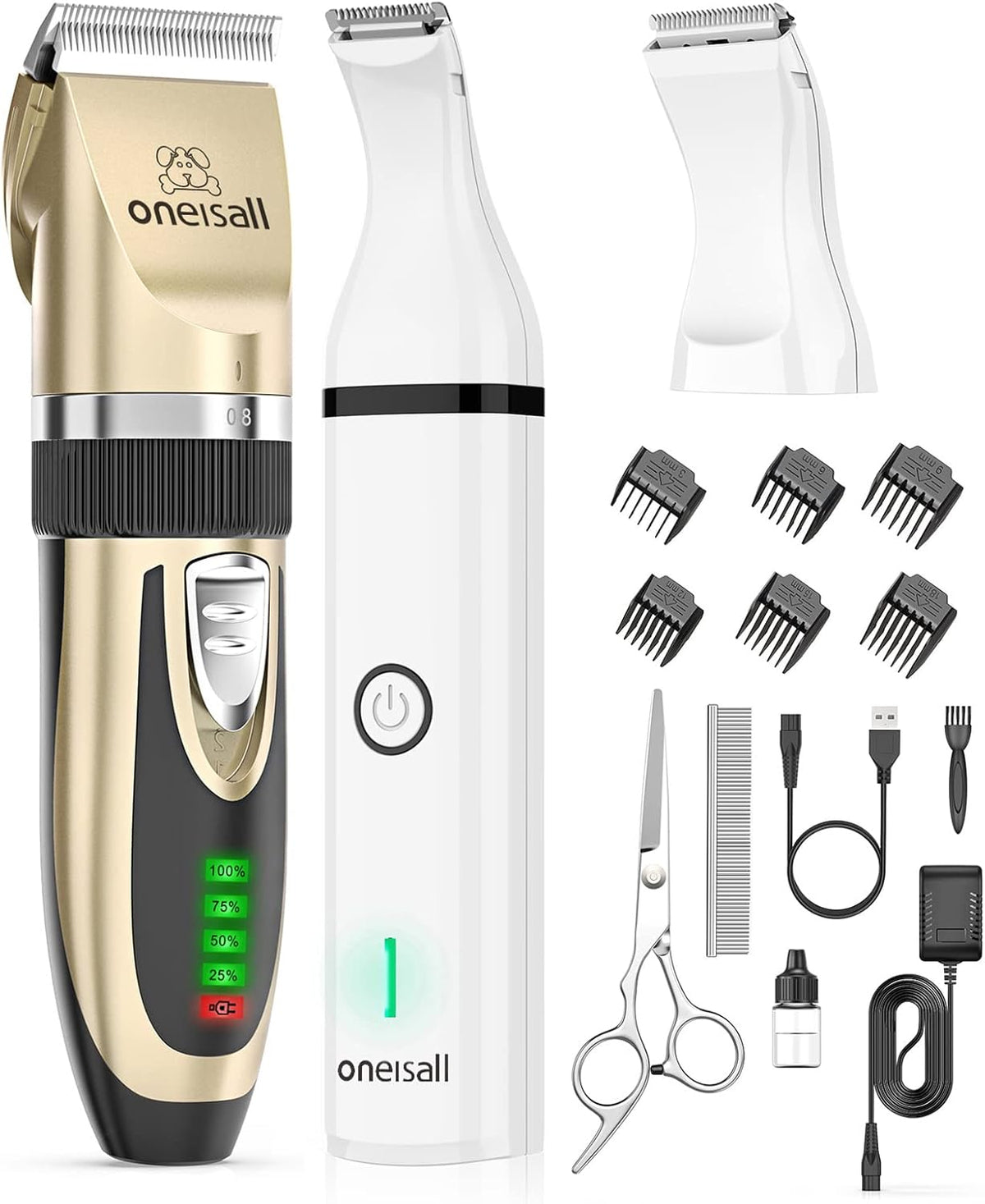 2 in 1 Cordless Dog Clippers and Paw Trimmer Kit C358267