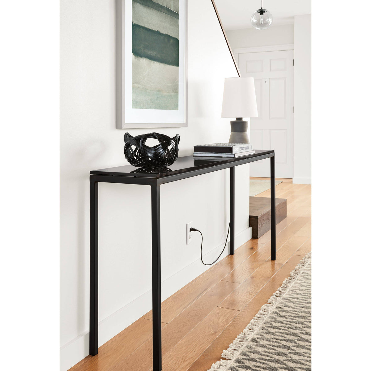 Grey Console Table with Quartz Top O341832