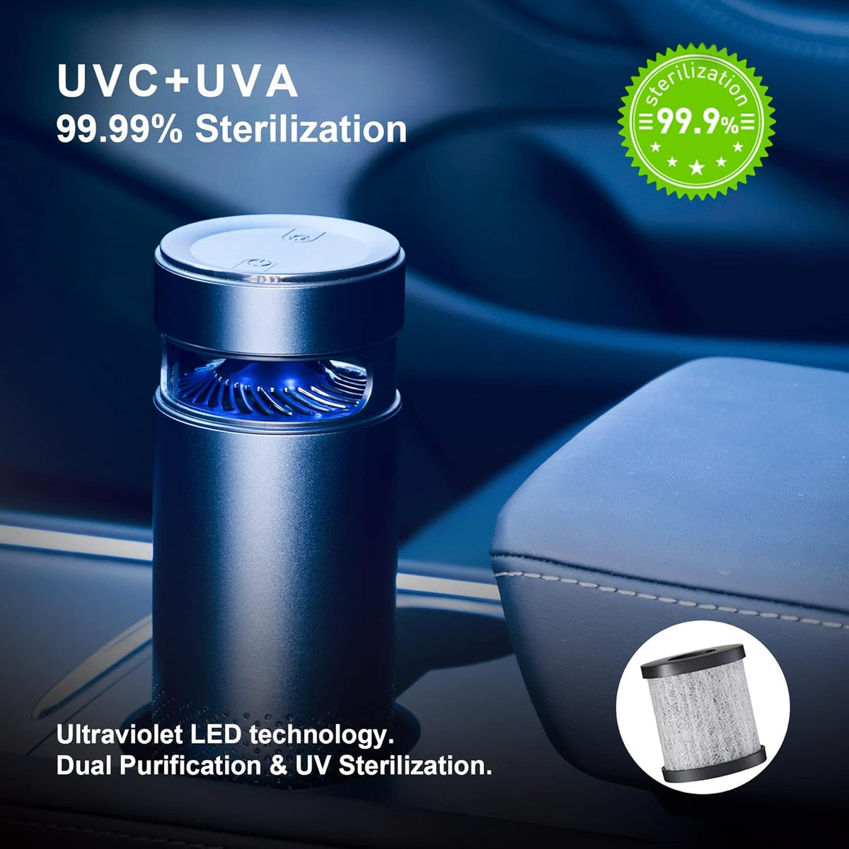 Portable Air Purifier with H13 True HEPA Filter V1509