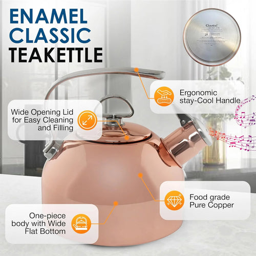1.8 QT Food Grade Pure Copper Teakettle I64093
