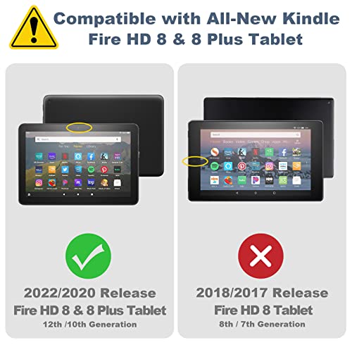 Black Folio Leather Case for Fire HD 8/8 Plus Tablet M3239