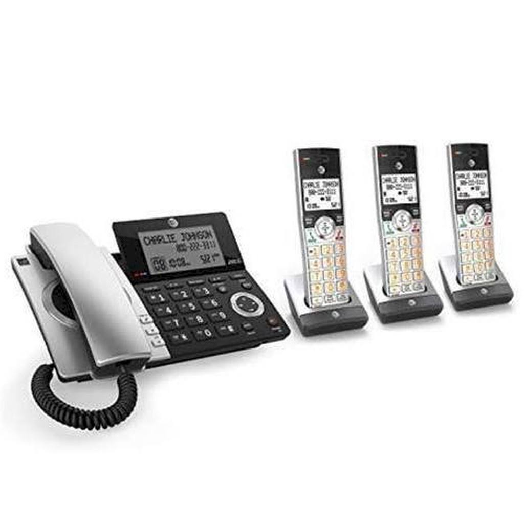 Expandable Corded/Cordless Phone with Smart Call Blocker, Silver/Black with 3 Handsets M158394