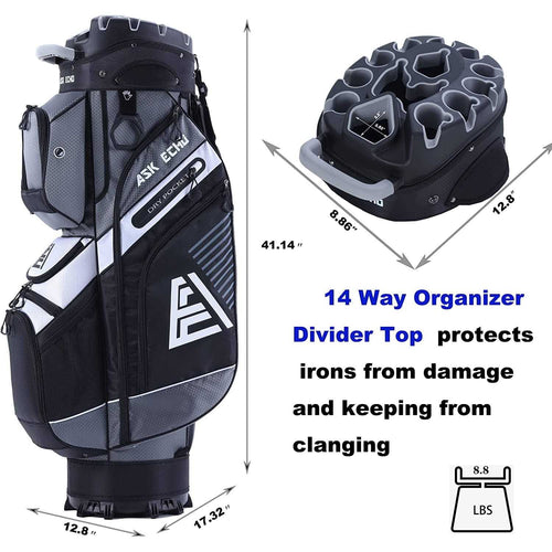 14 Way Organizer Golf Cart Bag with Rain Cover N825640