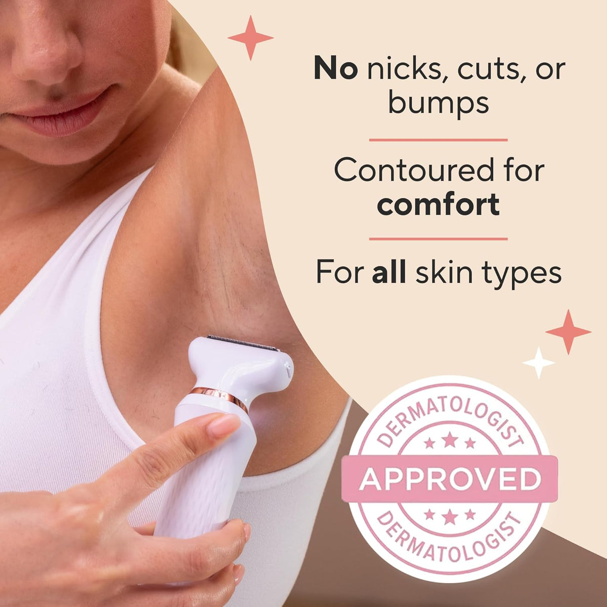Finishing Touch Flawless Underarm Hair Removal Electric Razor Device, Cordless Groomer M749958