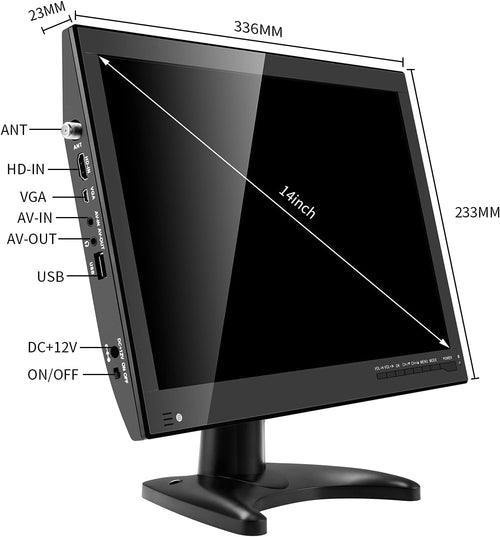 14 inch Portable TV with Antenna, Dual Tuner, Rechargeable Battery E9375