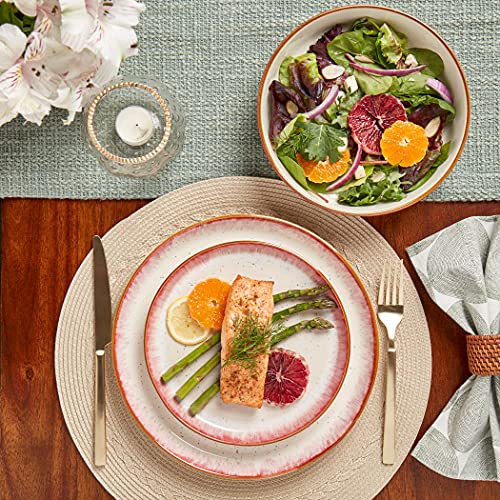 12 Piece Stoneware Dinnerware Set in Berry W382