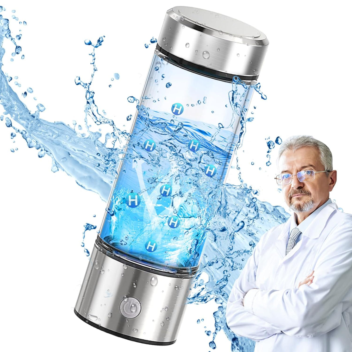 Silver Hydrogen Water Bottle A36987