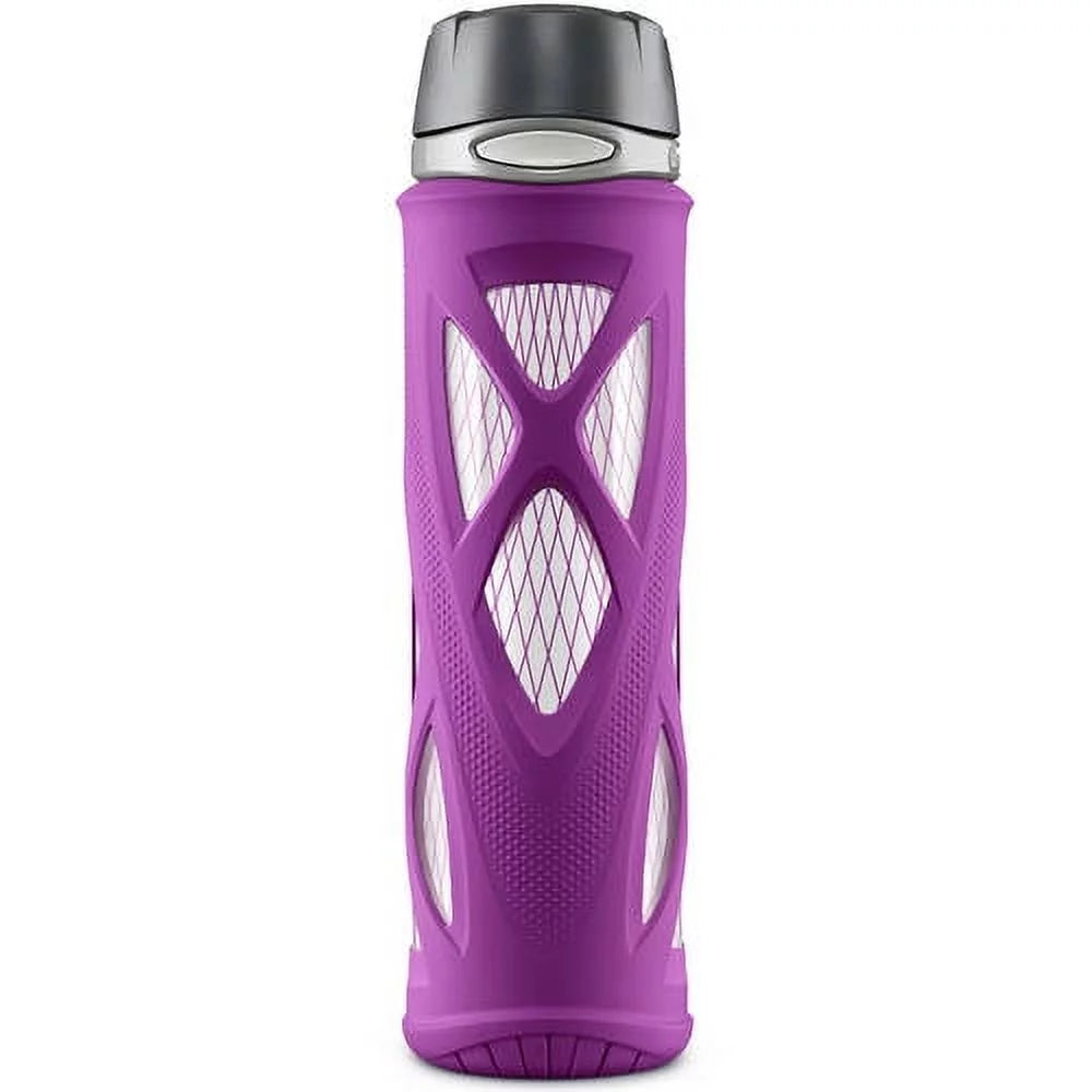 20 oz Glass Water Bottle with Flip Lid F89080