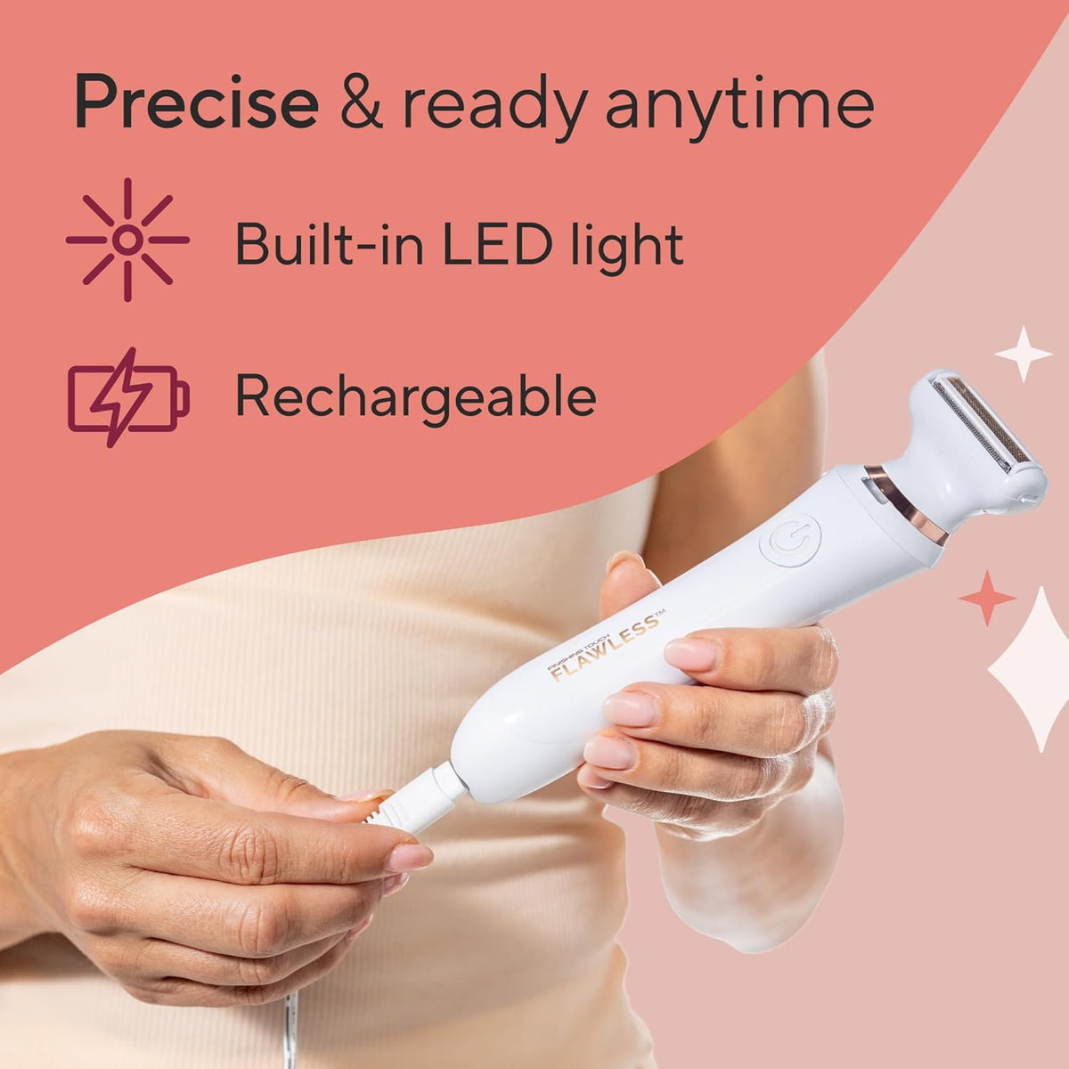 Finishing Touch Flawless Underarm Hair Removal Electric Razor Device, Cordless Groomer M749958