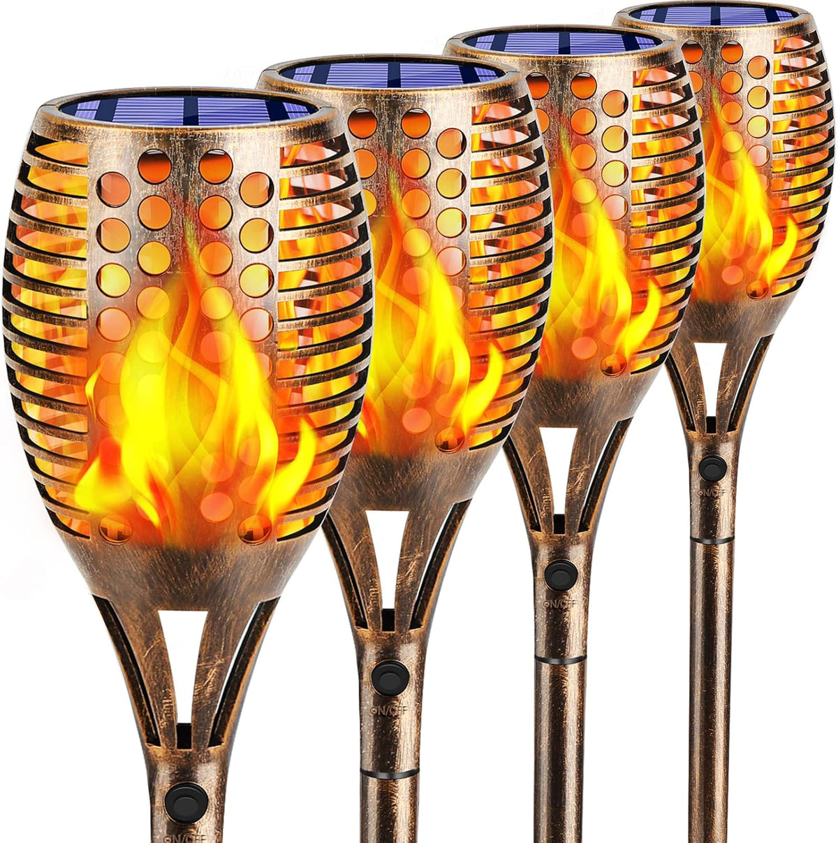 43 Waterproof Flickering Flames 96 LED Solar Lights J7033