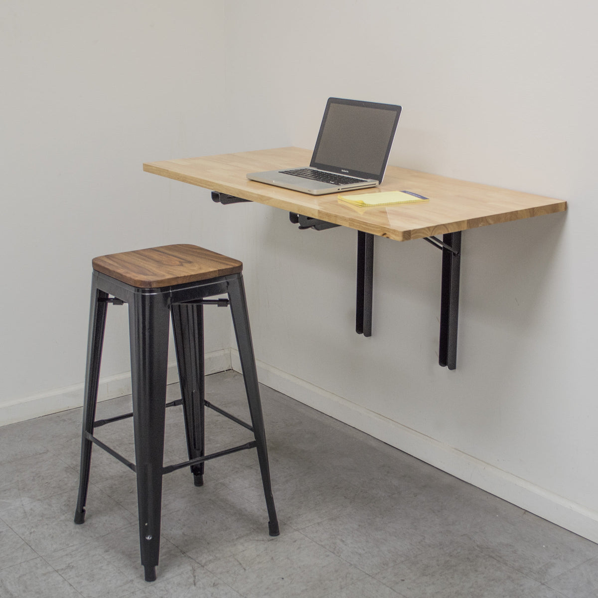 Wall Mounted Folding Steel Hardwood Workbench V100083