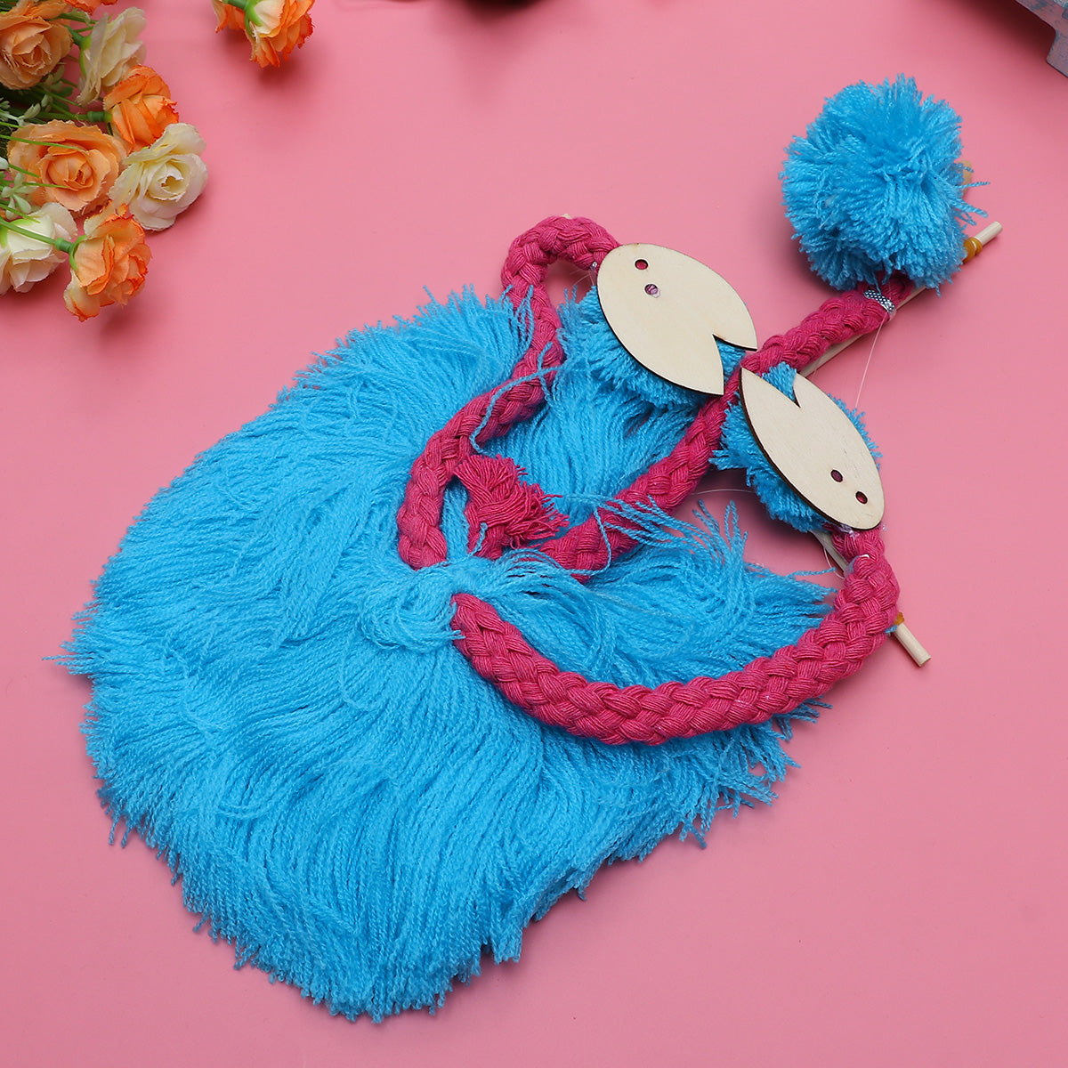 Sky-blue Plush Ostrich Marionette Toy L681