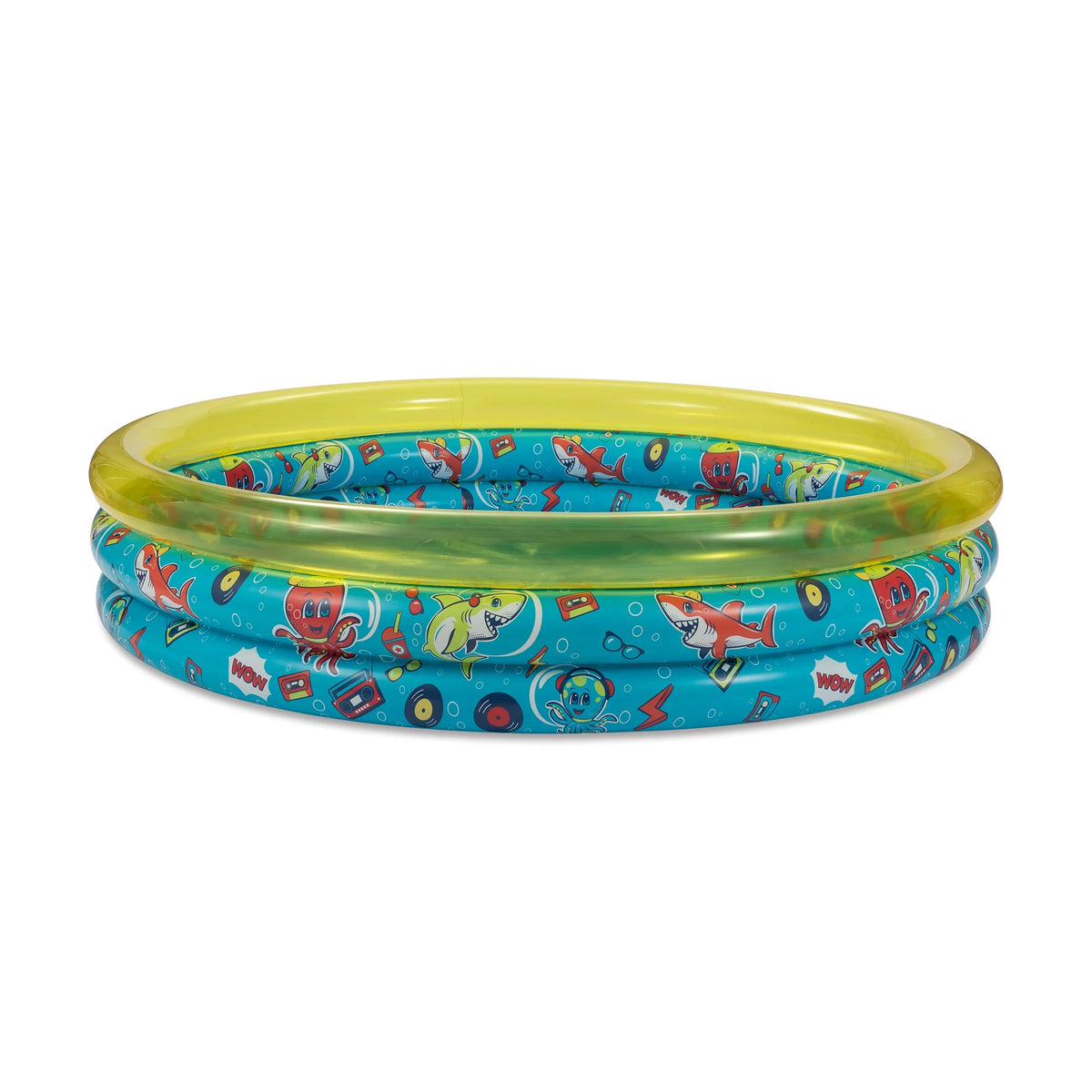 Round Inflatable 3-Ring Kiddie Splash Play Pool Yellow E25179