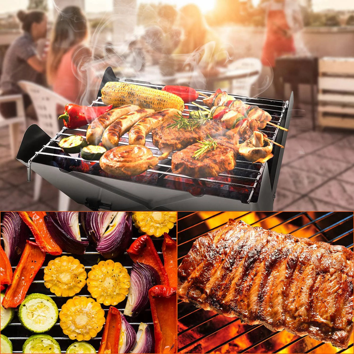 Foldable Mini Stainless Steel BBQ Grill E525