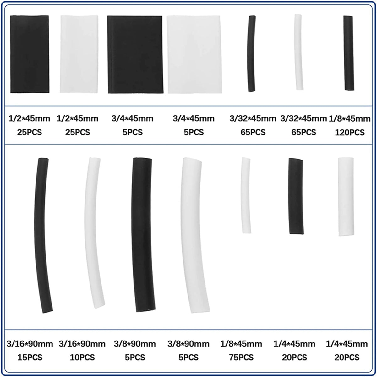 460 Pcs Heat Shrink Tubing Kit with Glue Waterproof Dual Wall 7 Sizes 2 Color V60399