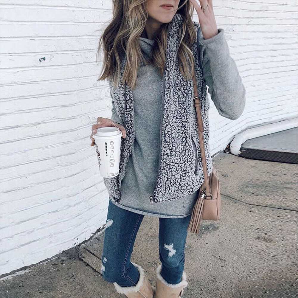 Faux Fur Sherpa Fleece Vest G264428