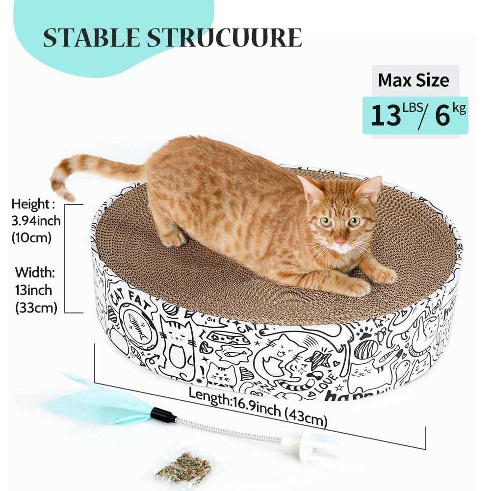 2in1 Oval Corrugated Cat Scratcher Bed S81382